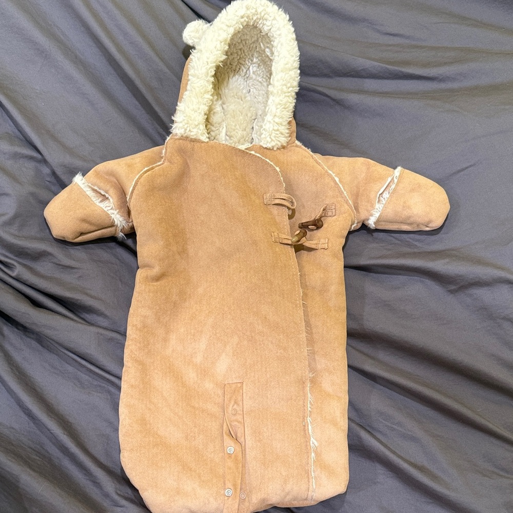 GAP Tan Baby Bunting Suit with Cream Lining